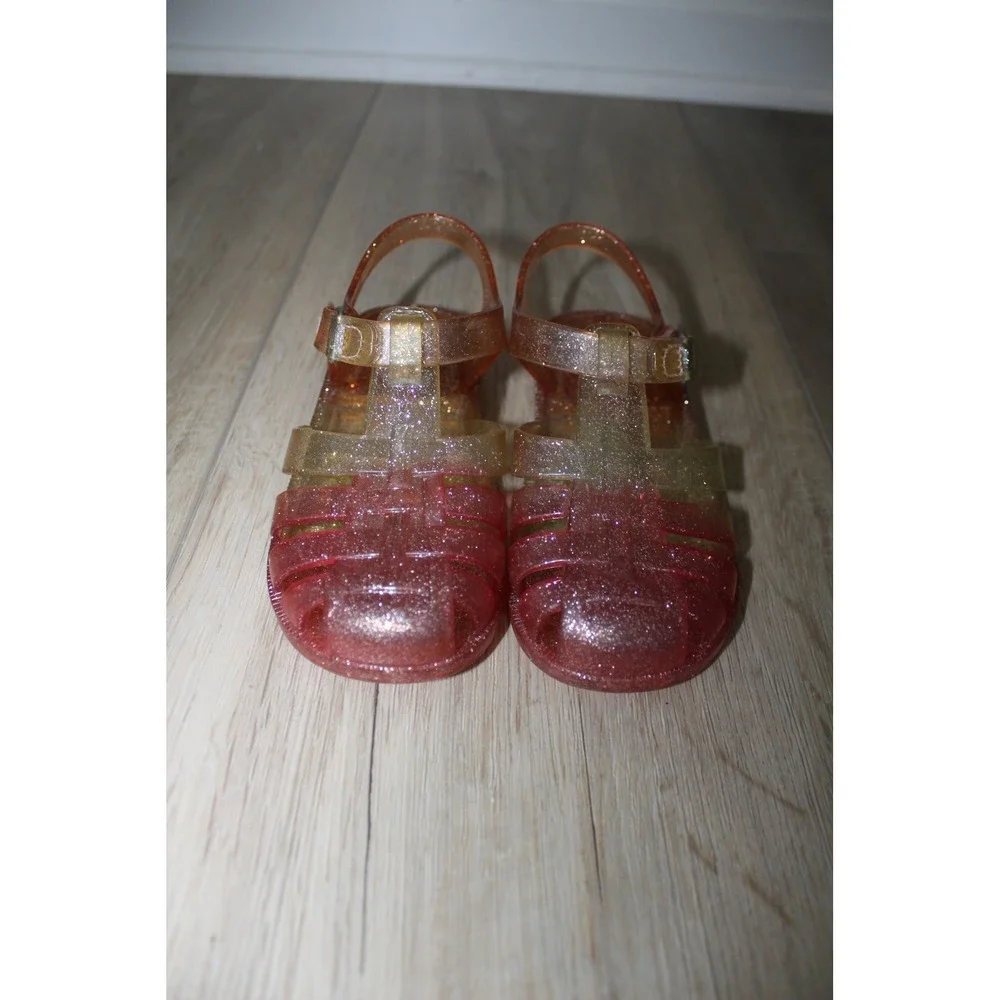 Oshkosh B'Gosh Kids Pink Ombre Glitter Jelly Sandals Fisherman Buckle Shoes 9